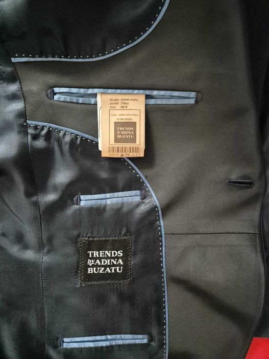 Sacou nunta Adina Buzatu bleumarin si camasa slim fit mire