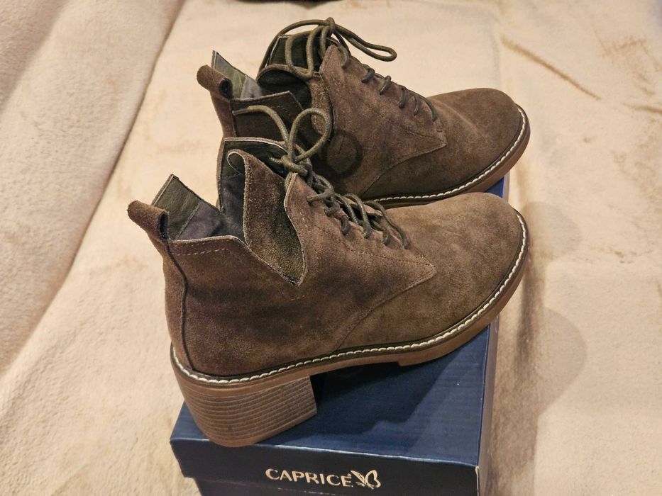 Ghete dama Caprice, noi, piele intoarsa, nr 39
