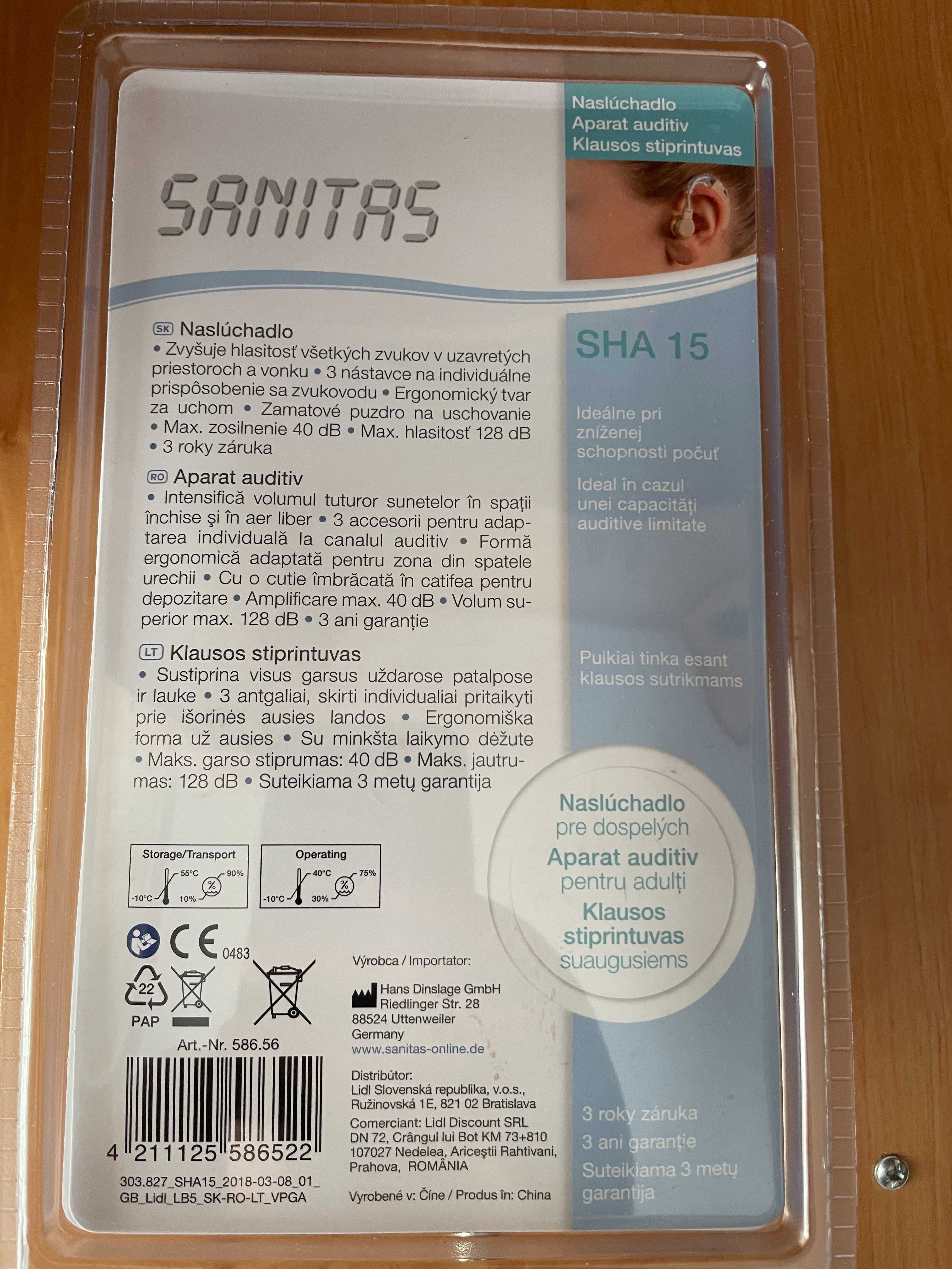 Aparat medical auditiv SANITAS nou sigilat baterii incluse