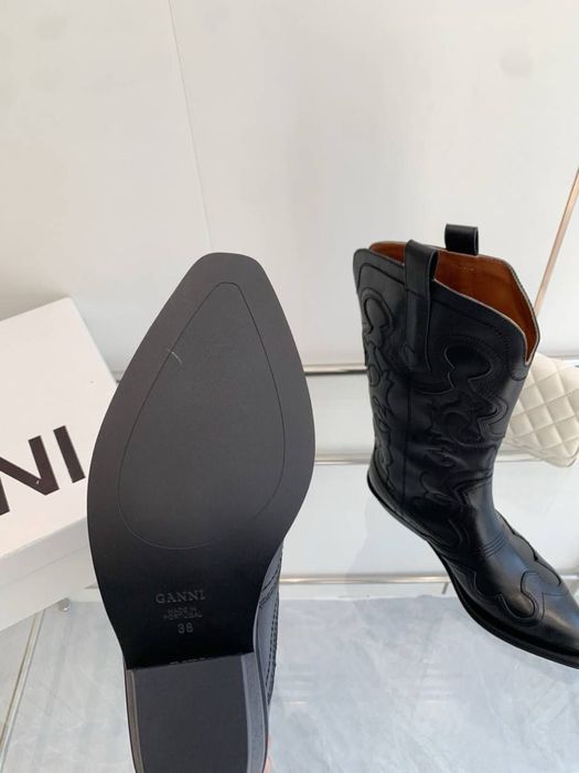 Cizme de damă Ganni, mărimea 39, stil cowboy, negre