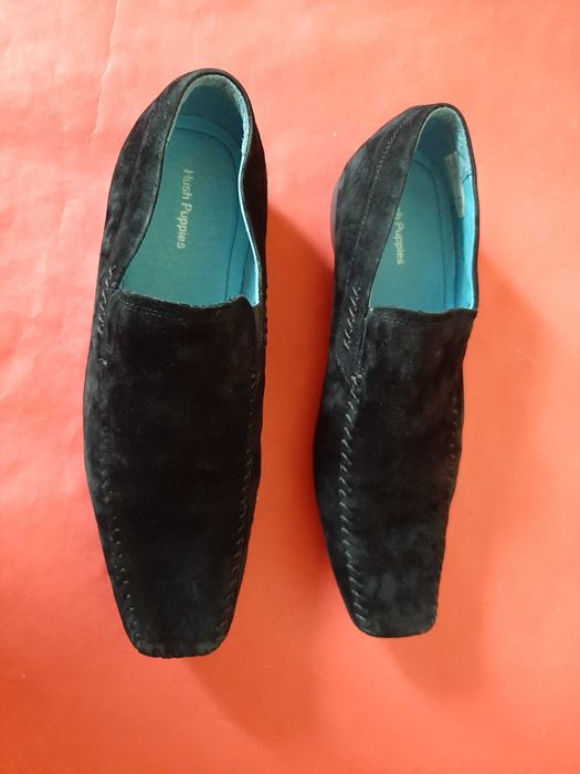 Английски Черни Мокасини от Велур 'Hush Puppies'-No:45