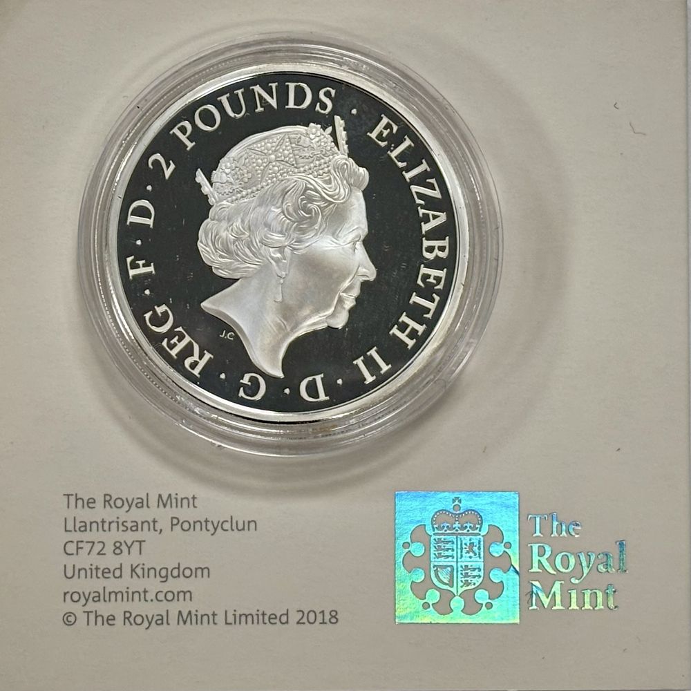 Monedă Argint 999 Marea Britanie 1 oz Two Dragons