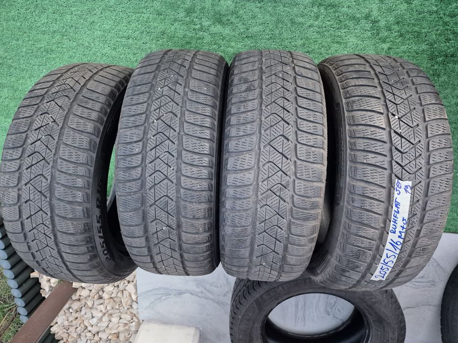 Vând cauciucuri 205/55/16 M+S // Runflat// Pirelli  set complet