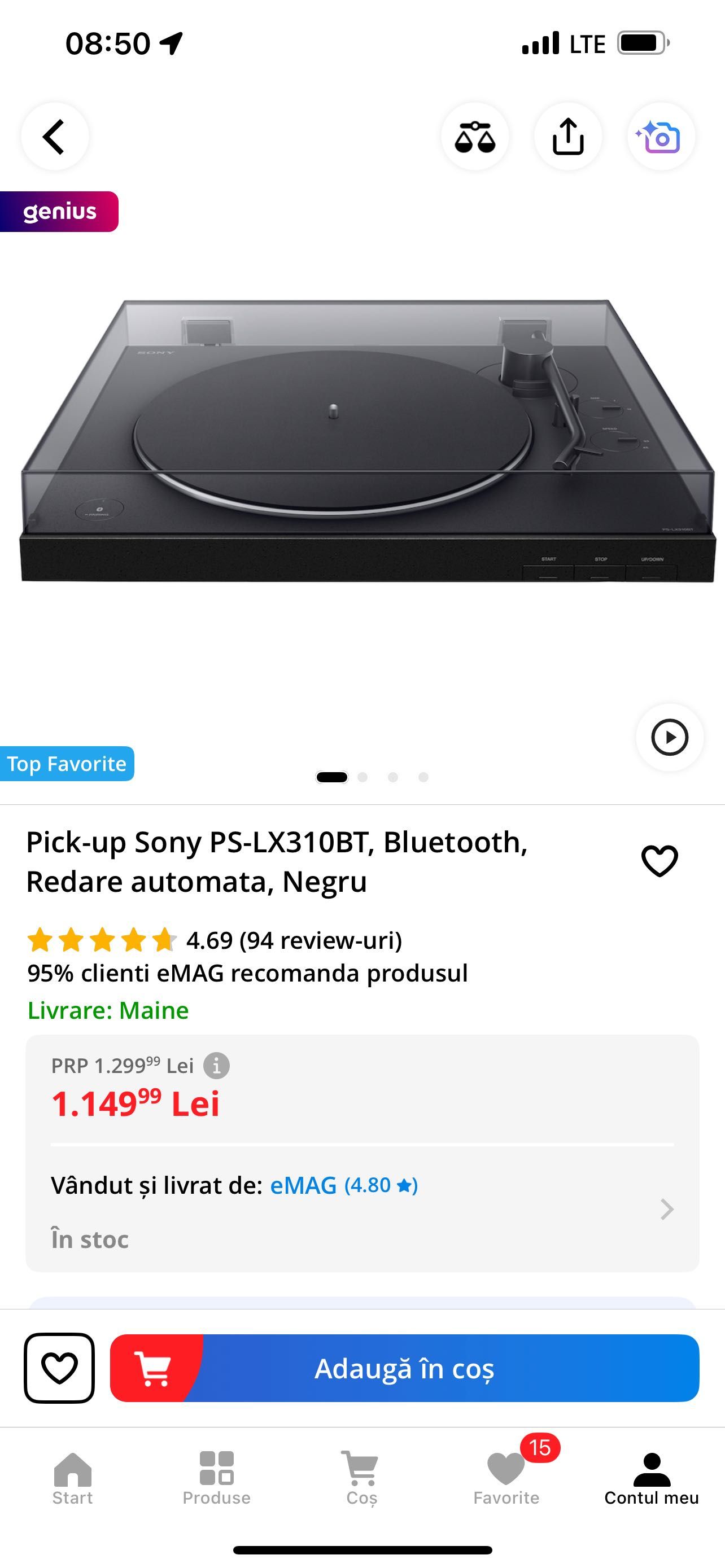Pick-up Sony PS-LX310BT