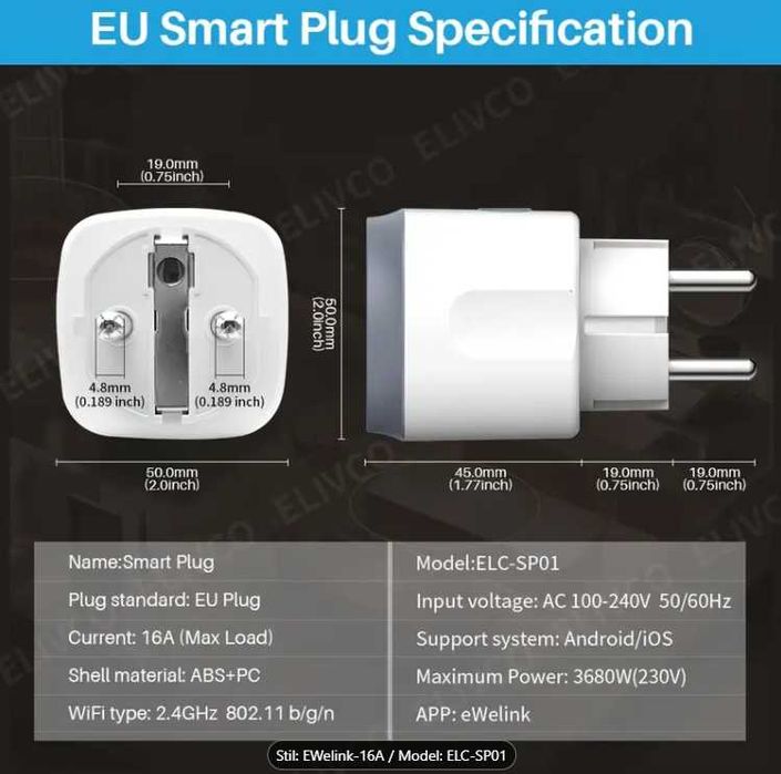 Priza Inteligentă eWelink cu Aplicație