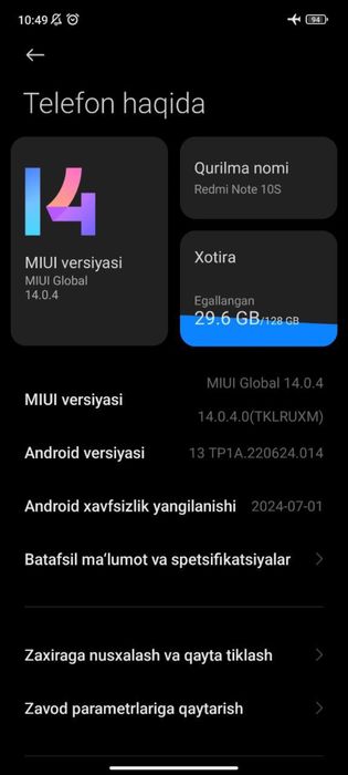 Redmi note 10 s