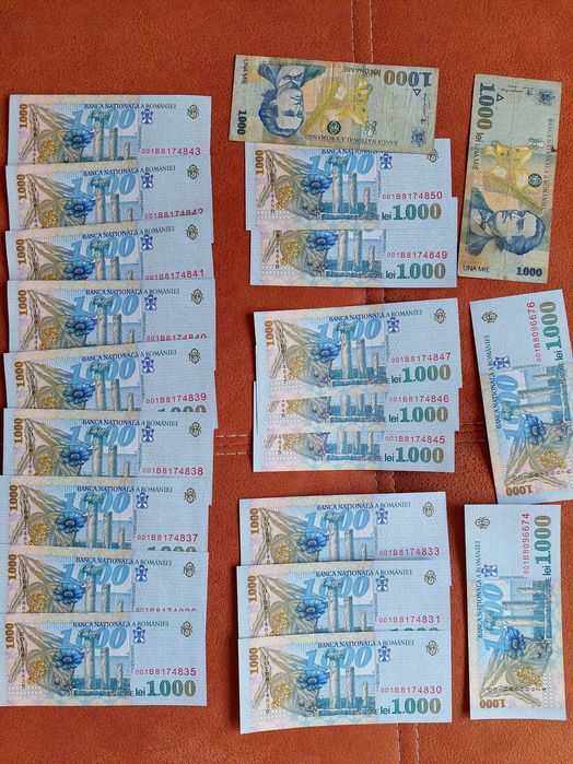 Moneda 5 lei Carol stare foarte buna si bancnote lei vechi colectie