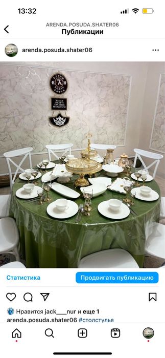 Аренда стол и стулья Люкс посуды