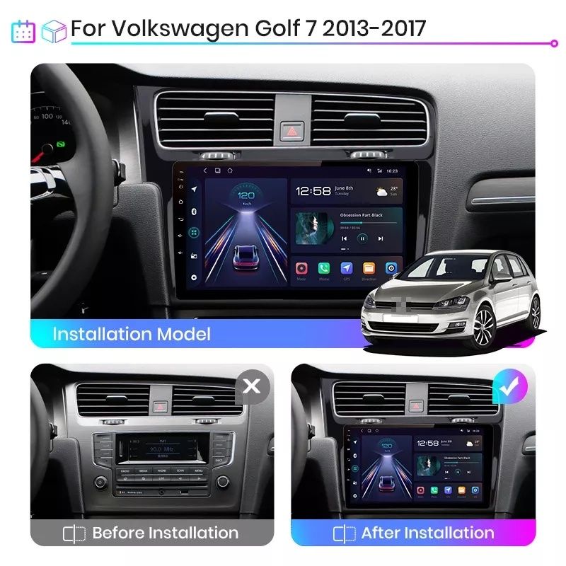 Мултимедия Android vw Golf 7 Навигация 10.1 инча андроид голф 7 камера