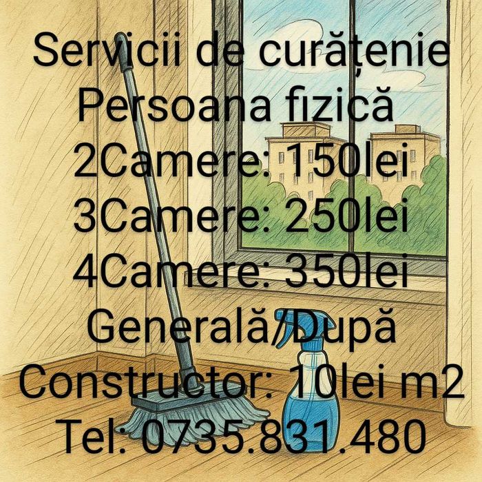 Prestez servicii de curățenie la domiciliu