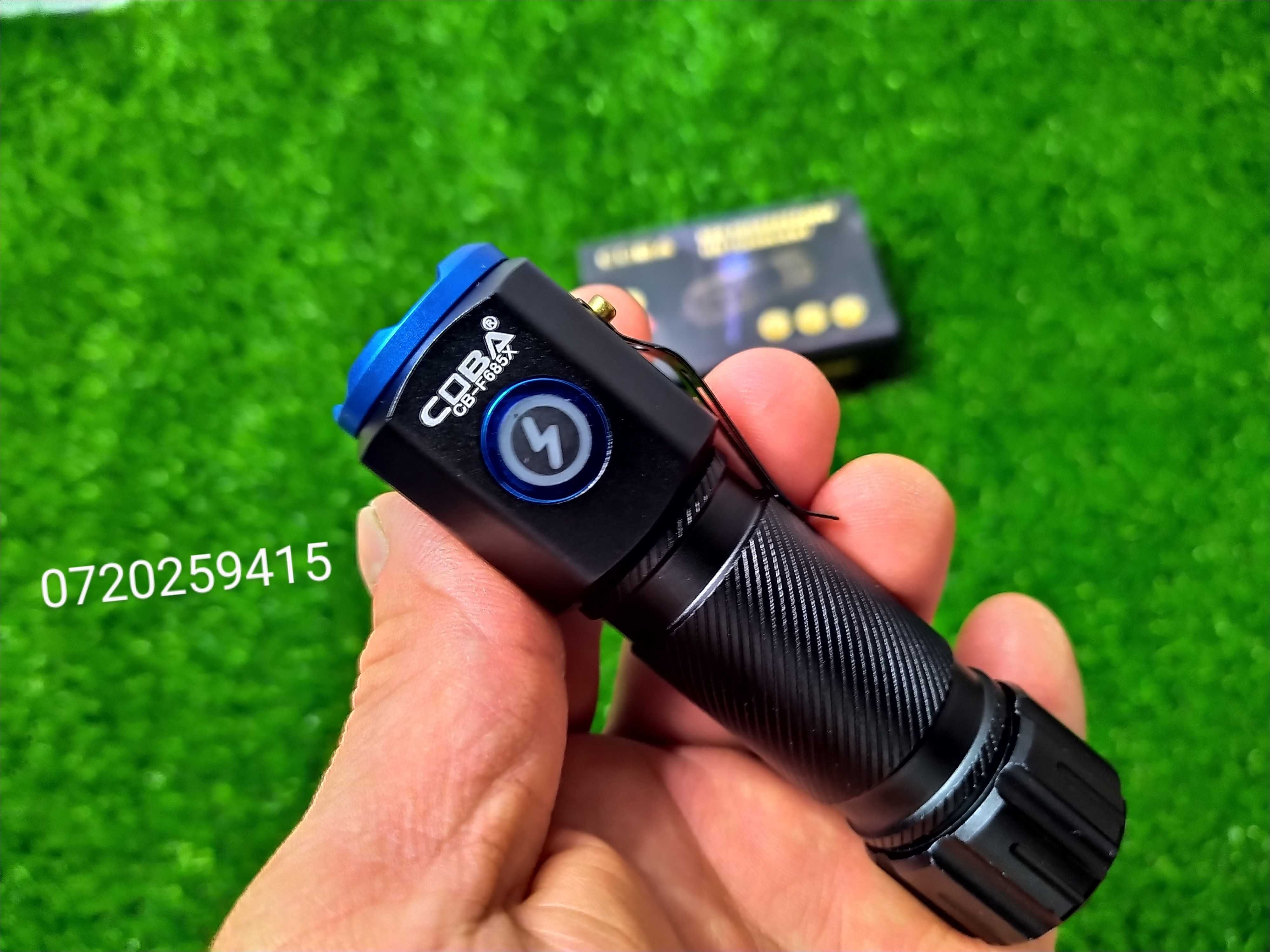 Mini lanternă COBA cu 3 LED-uri 3*P35, USB-C, lanternă puternică