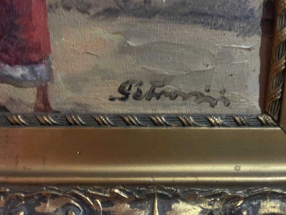 tablou vechi de peste 100 de ani semnat petrovici