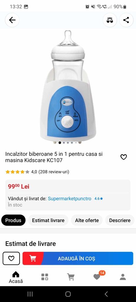 Încălzitor biberoane 5in1 si sterilizator