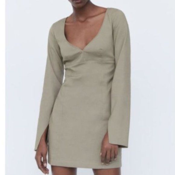 Къса рокля ZARA в кремяв цвят