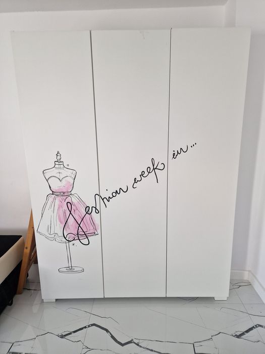 dulap copii FANCY PINK 3 uși