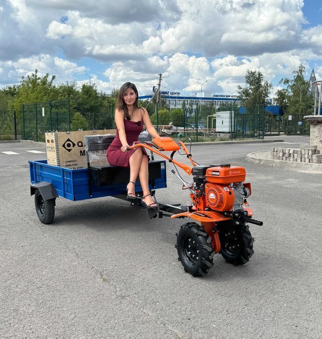 Телега для мотоблока 2-х местная с средним кузовом