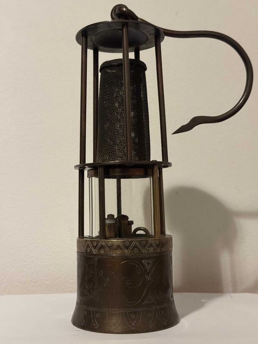 Lampa de miner din bronz (vintage)