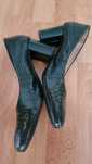 Pantofi dama cu toc verde lucios tip piele sarpe