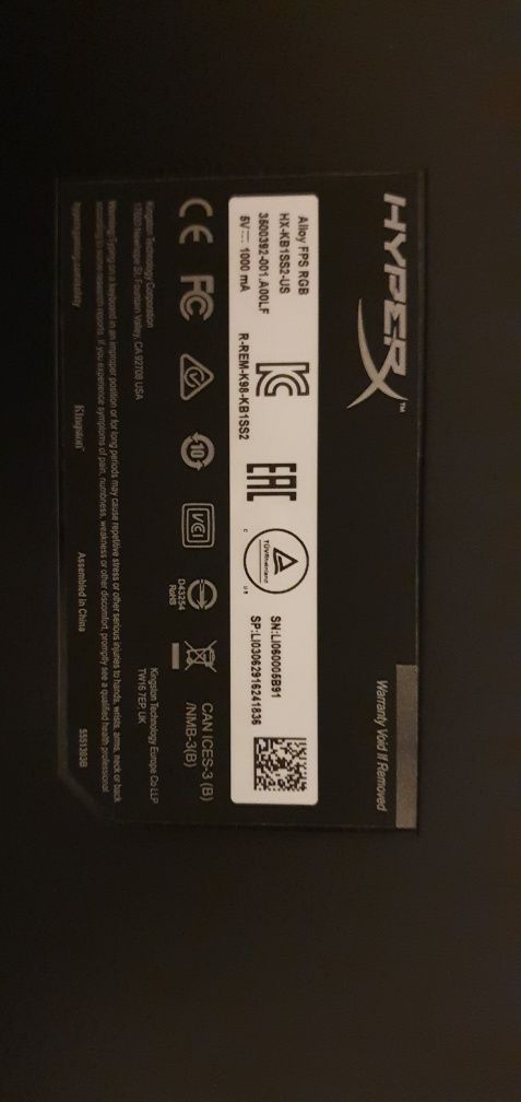 Tastatura Gaming Hyper X Alloy FPS RGB (mecanica)