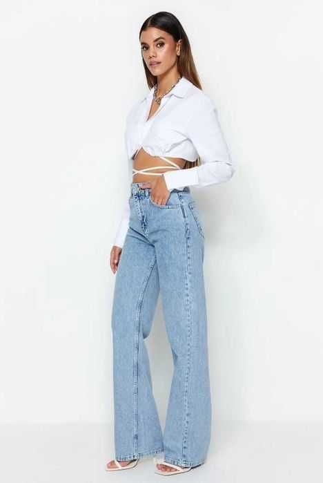 Blugi talie inalta drepti, marime S