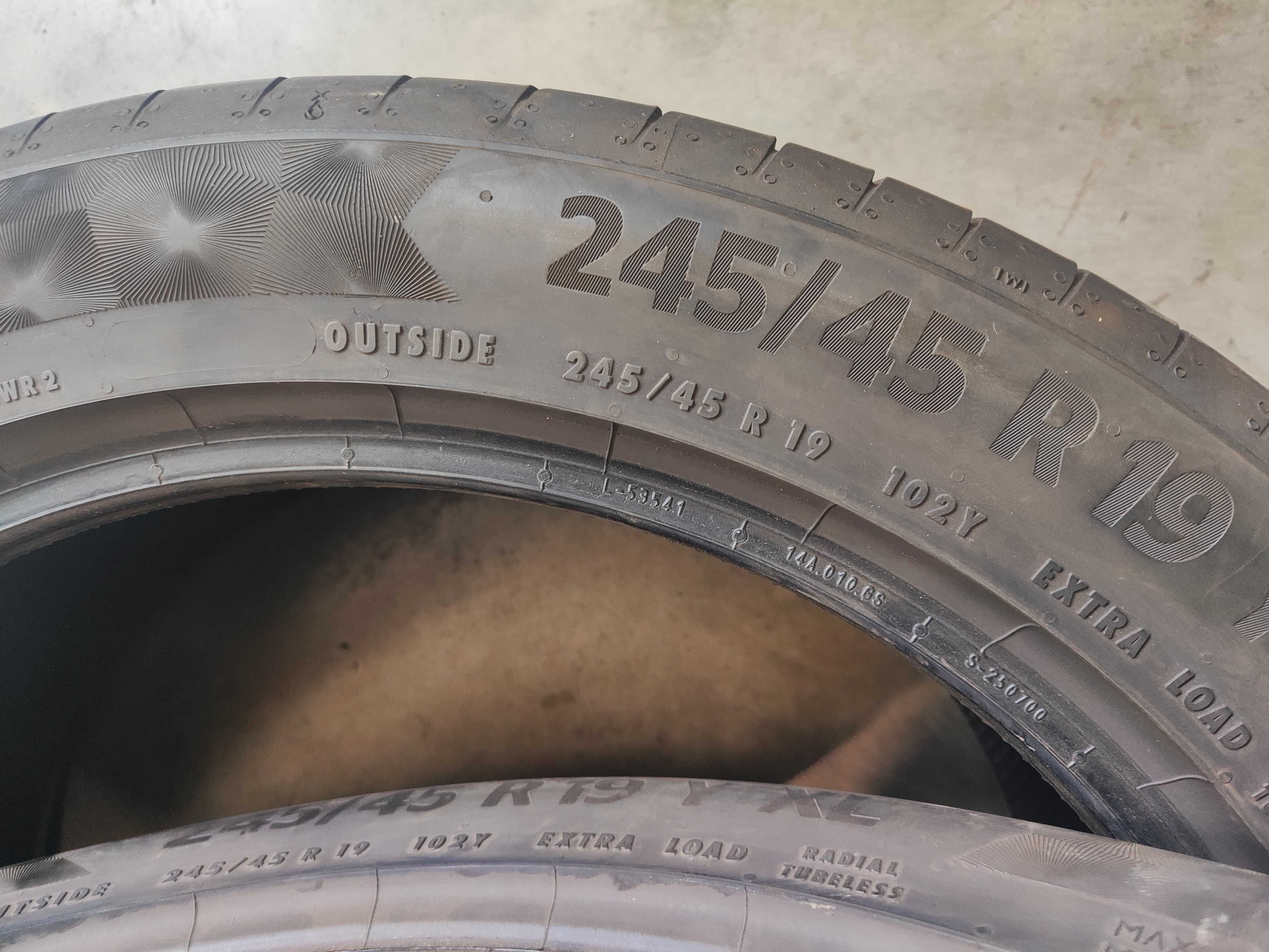 2бр.лятни гума 245/45/19 Continental