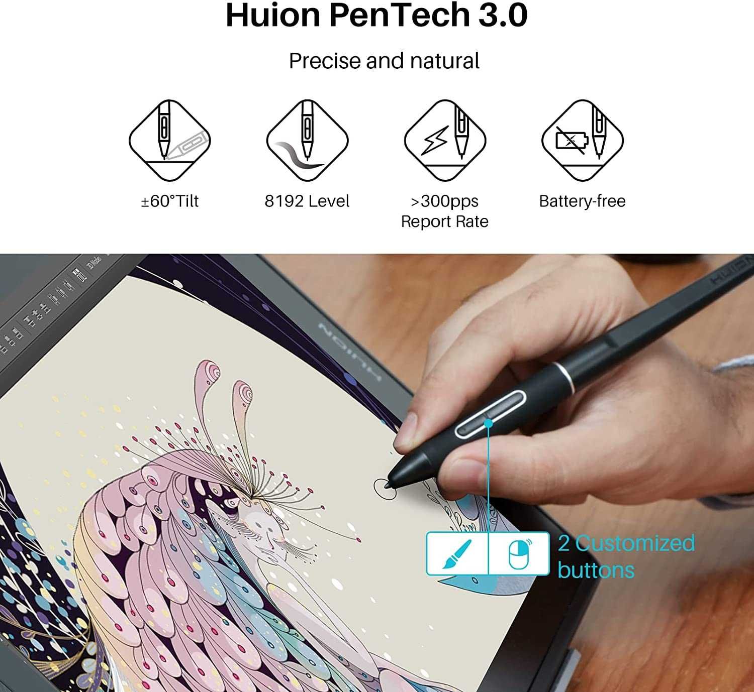 Новинка! Графический планшет с Экраном Huion Kamvas pro 16 (2.5K)