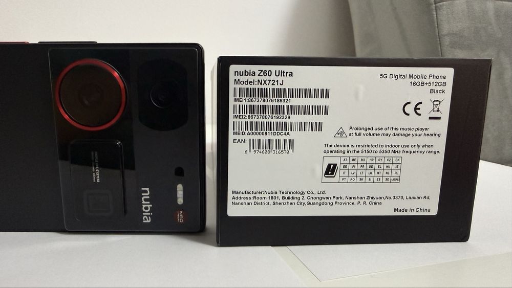 Nubia Z60 Ultra - 512 GB stocare, 16 GB RAM