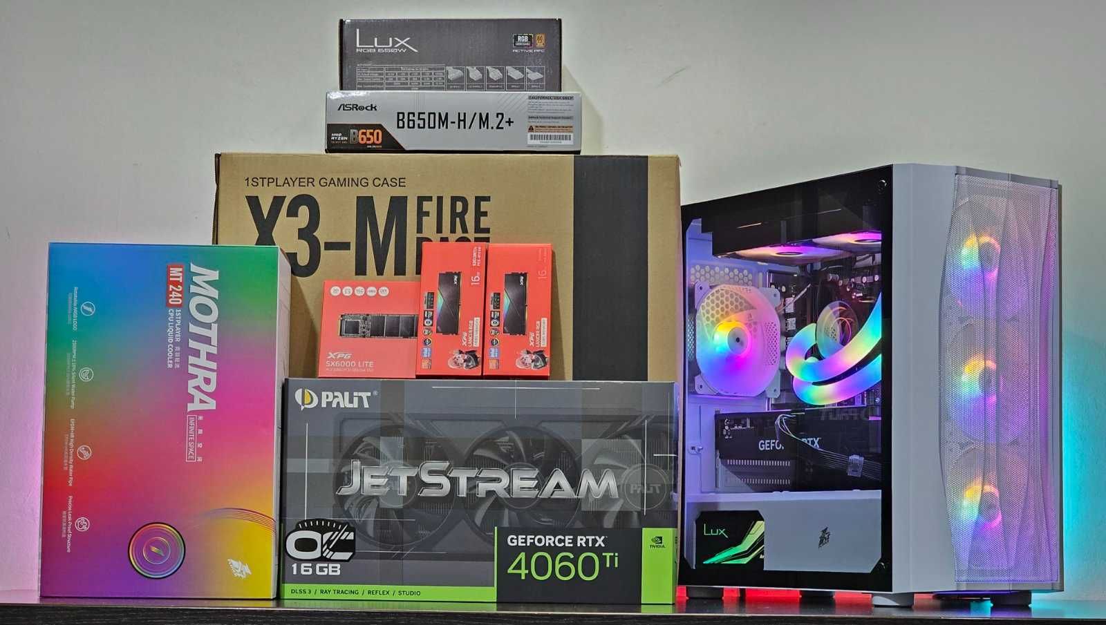 RTX 4060Ti 16GB/Ryzen 7-7700/RAM 32GB/SSD 512GB/Чисто Нов+Гаранция!