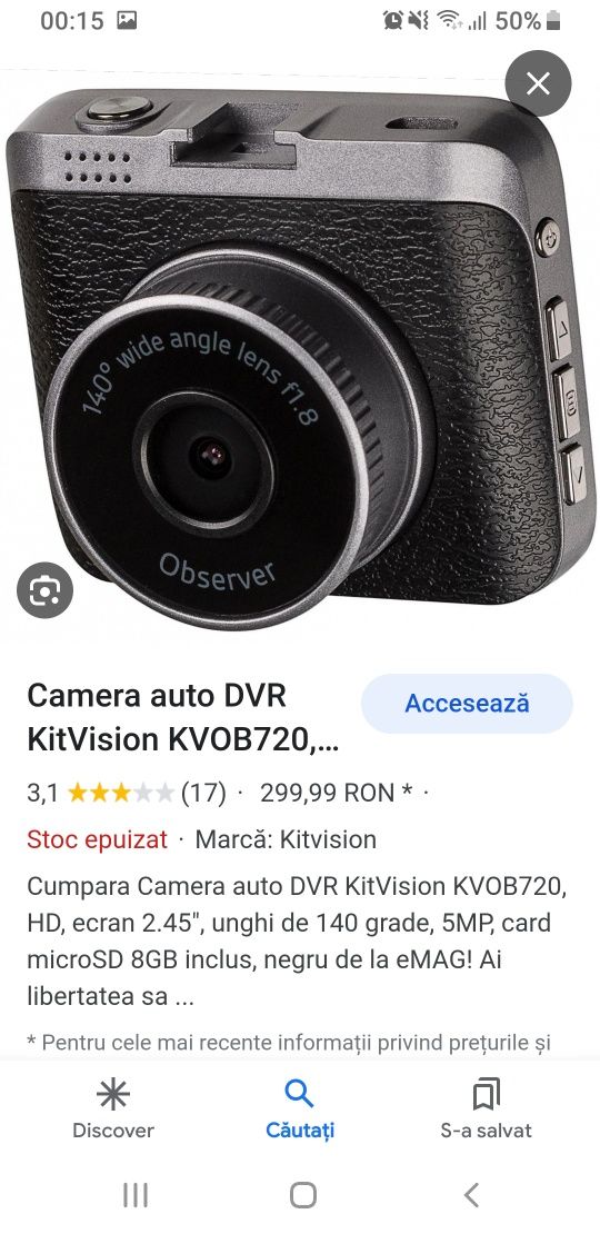 Vând camera Kitvision Auto