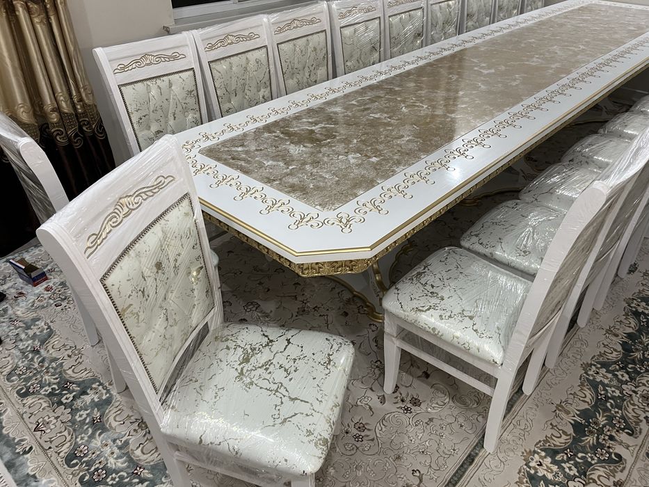 Комплект 4 м стол 18 шт стулья Алматы Рассрочка Цех Купить Цена