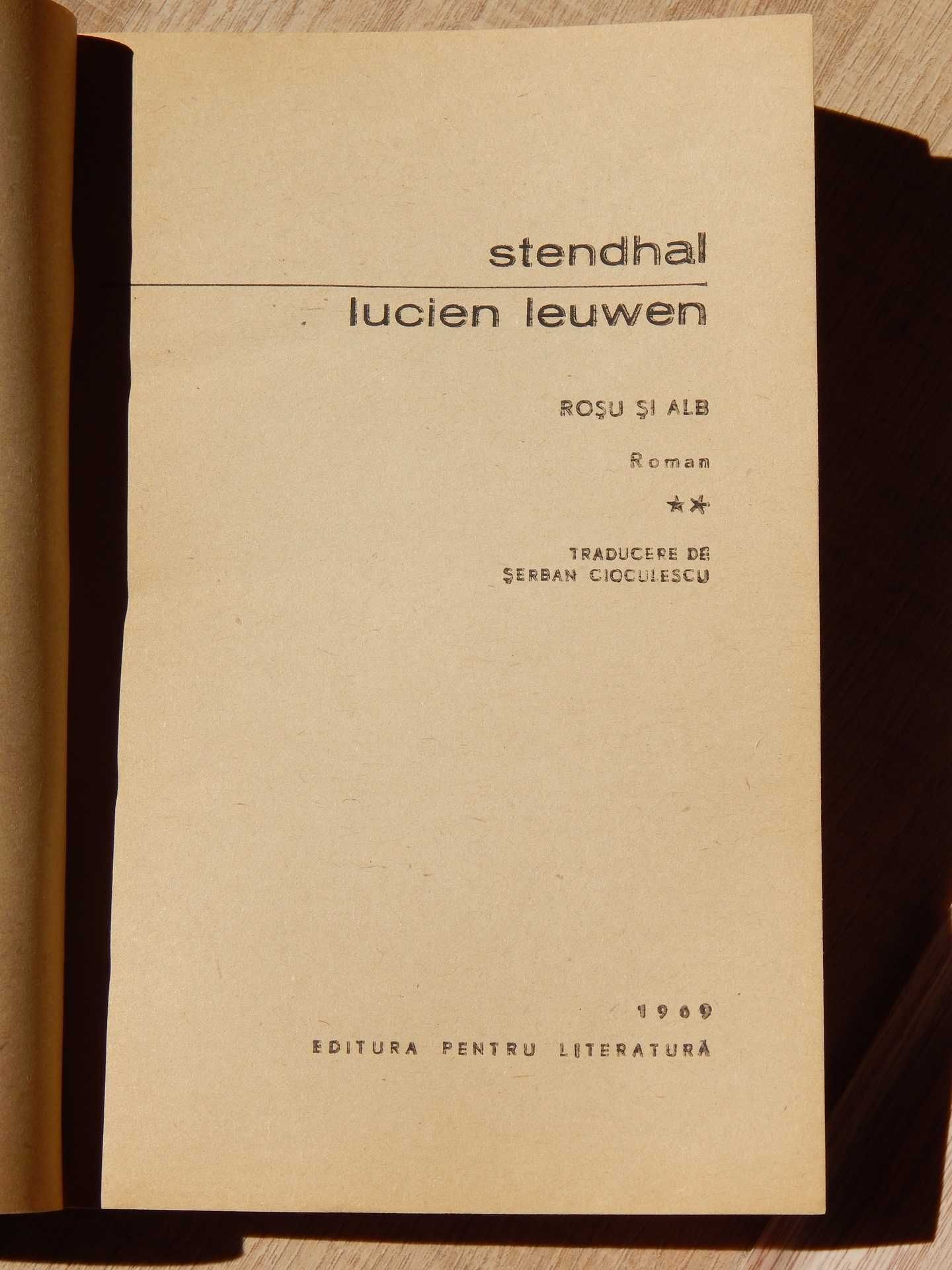 Stendhal Lucien Leuwen Rosu si Alb 2 volume BPT 1969 set complet