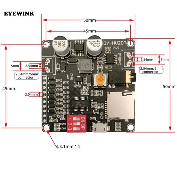 DY-HV20T 12V/24V power supply10W/20W модуль воспроизведения голоса