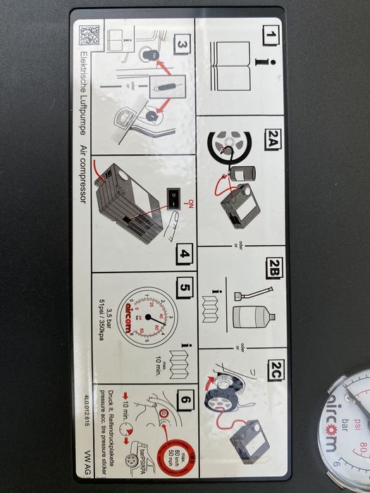 Kit pana compresor auto umflat roti original Suv VW Touareg Audi Q7