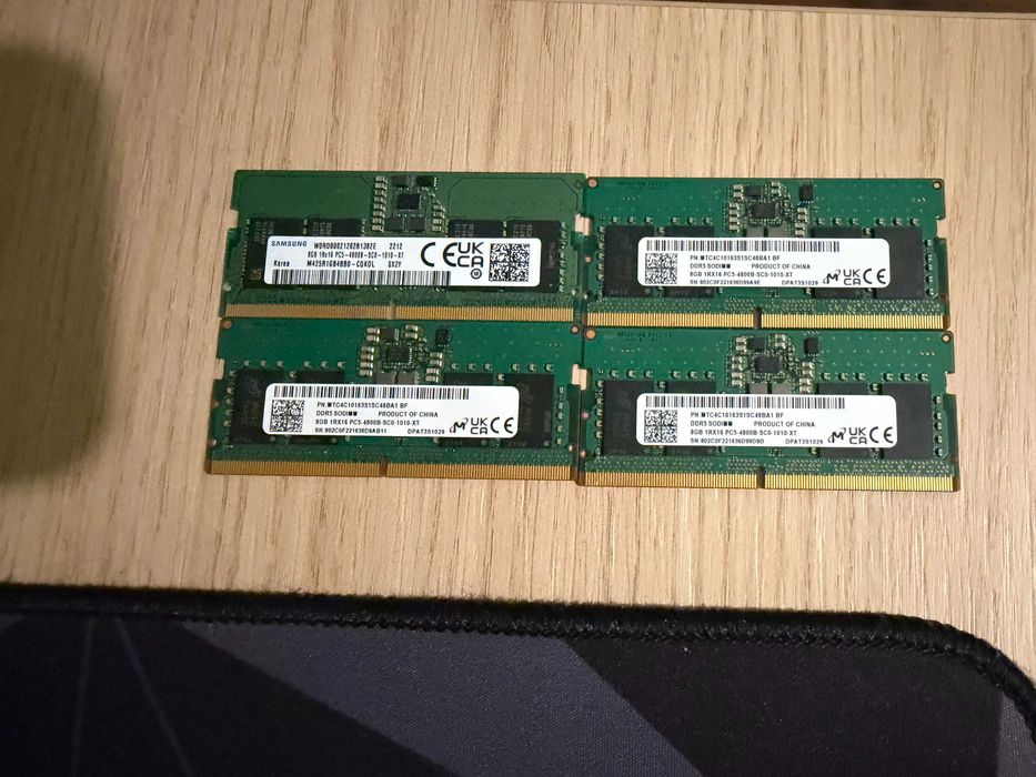 RAM 16GB DDR5, 5600-4800MHz, SODIMM, laptop: Kingston,SKhynix, Samsung