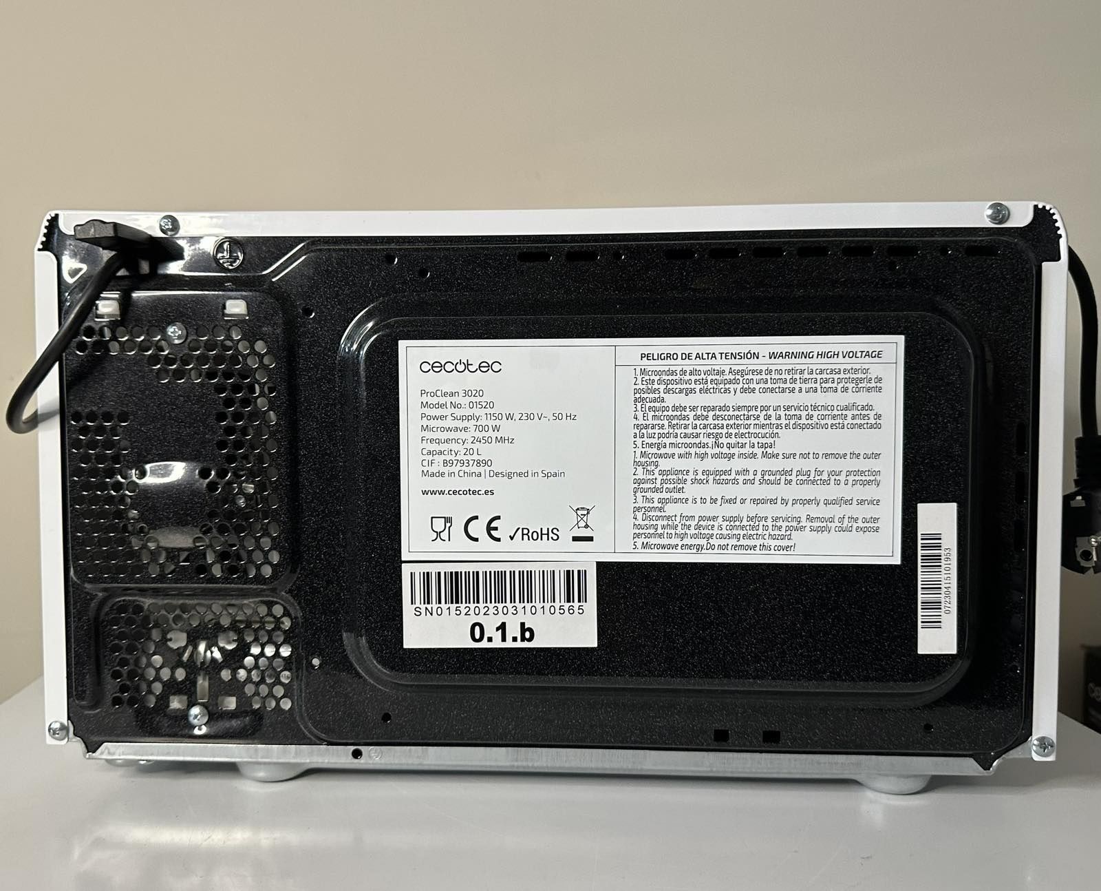 Микровълнова Cecotec ProClean 3020