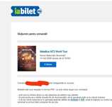 Vând X3 bilet Metallica Concert Romania