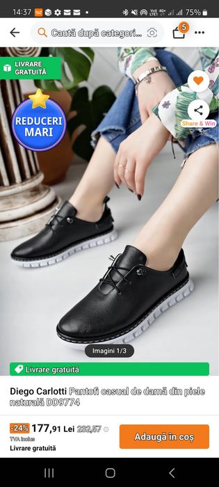 Vând pantofi piele naturala dama