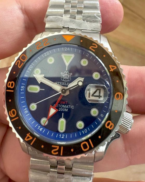 SD1994 Steeldive 42 mm GMT ssk Seiko Automatic NH34 Diver 200 m