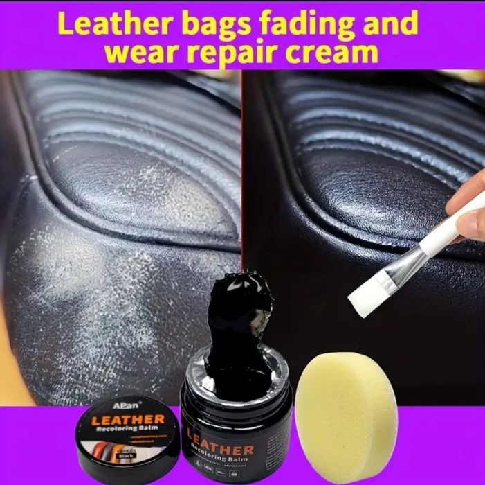 Kit reparație piele , vopsea piele neagra , alba 30ml