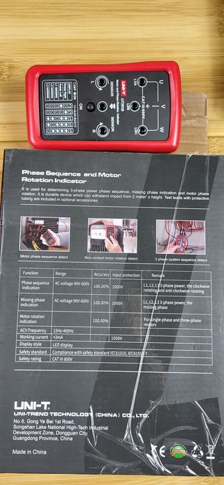Detector rotatie faze tester succesiune faze UNI-T