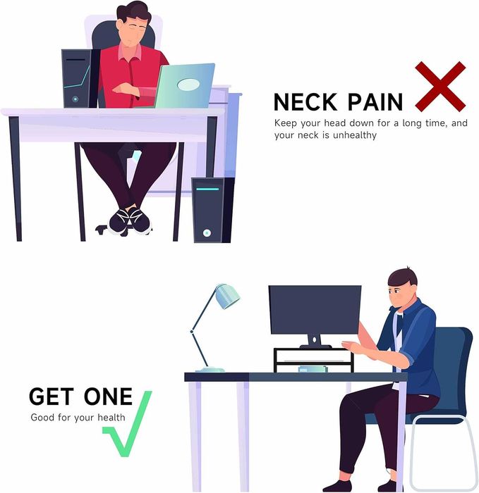 Дървена стойка за монитор лаптоп принтер телевизор 42,5* 23,5*14 cmбял