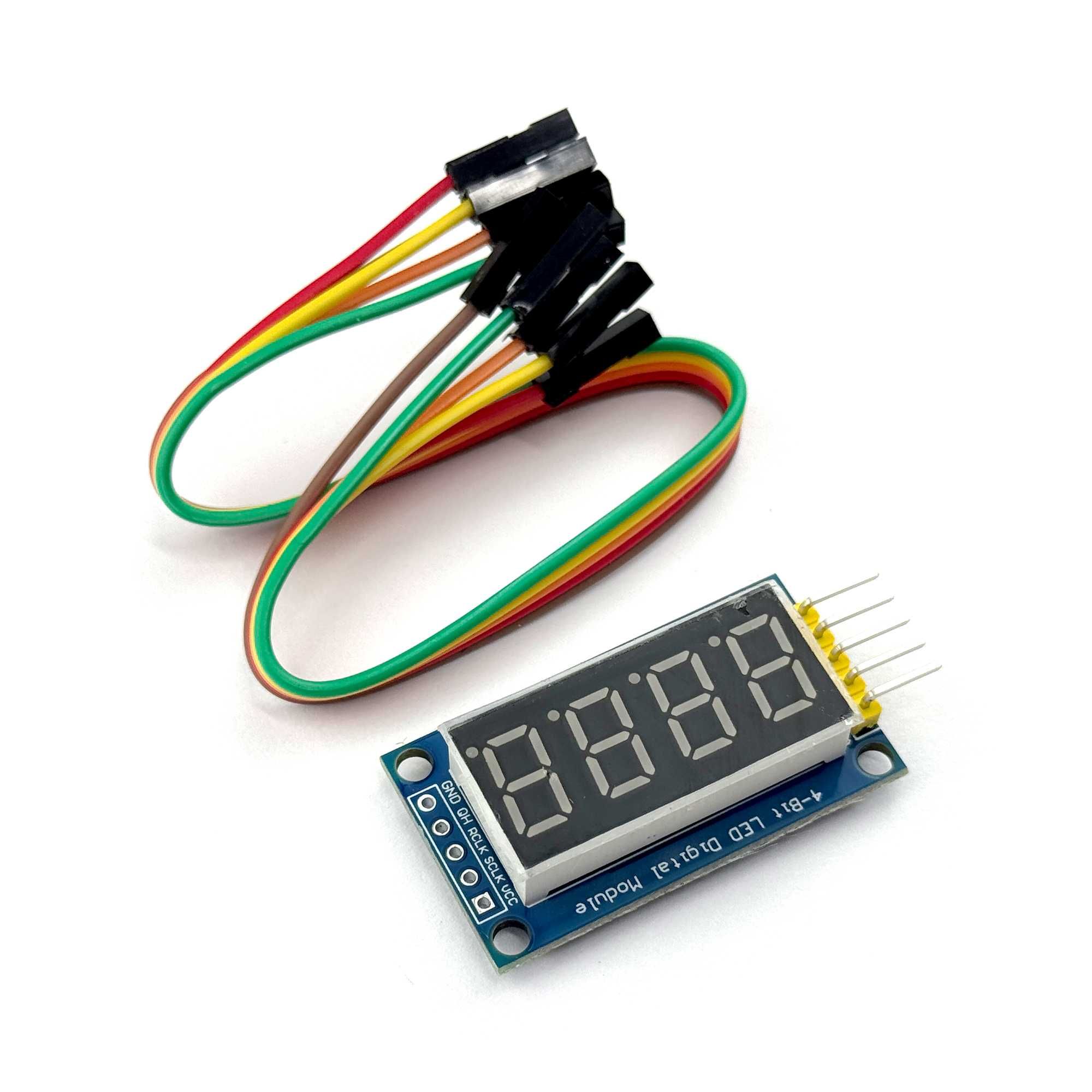 4-разрядный семисегментный LED индикатор с ISP интерфейсом на 74HC595