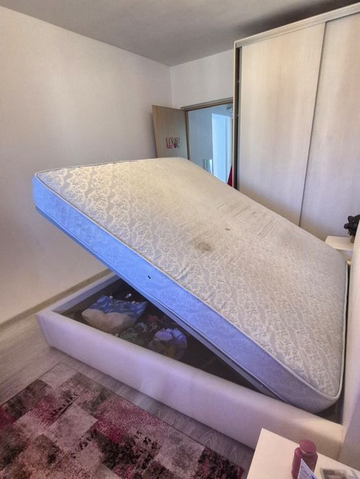 Pat matrimonial Lems cu lada si saltea
