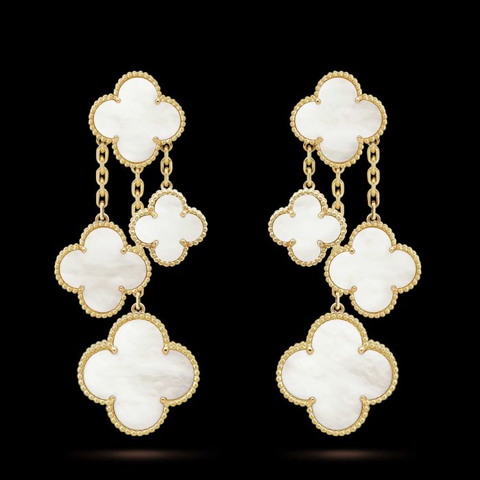 Van Cleef & Arpels VCA 4 Magic Mother of Pearl Alhambra Дамски Обеци