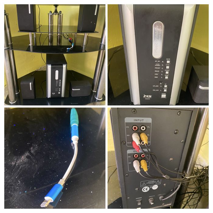 Тумба стекляная с акустикой 5.1