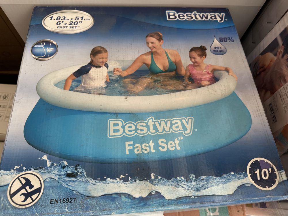 *НОВ* надуваем басейн BESTWAY 183x51см
