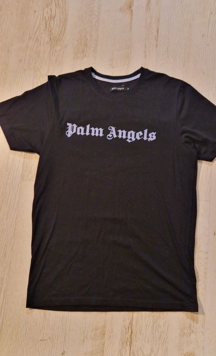 Tricou negru Palm Angels marimea L, merge la un M.