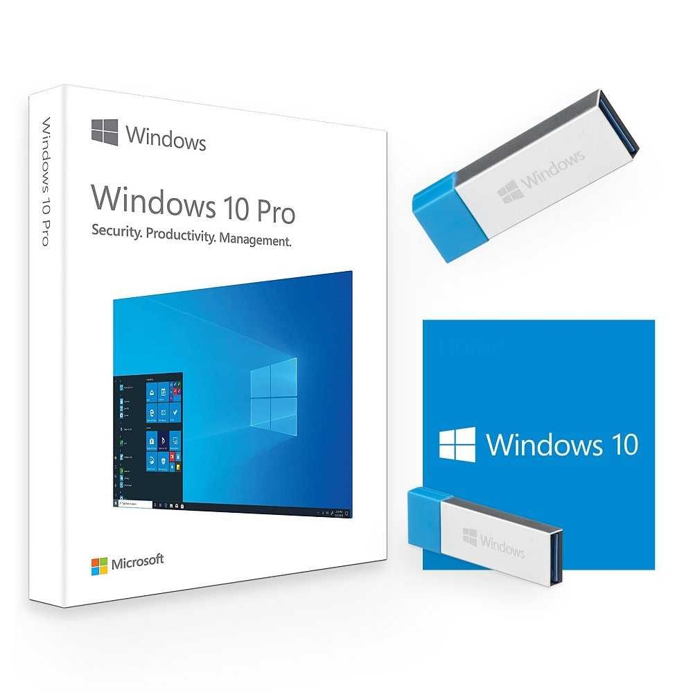 DVD-uri sau stick-uri noi cu Windows 10 Home sau Pro + pachet Office