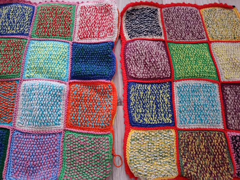 Set 2 fete de perna handmade împletite multicolore hippie