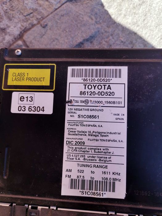 CD радио /музика /MP3  оригинално, за Тойота Ярис 2006--2010 го